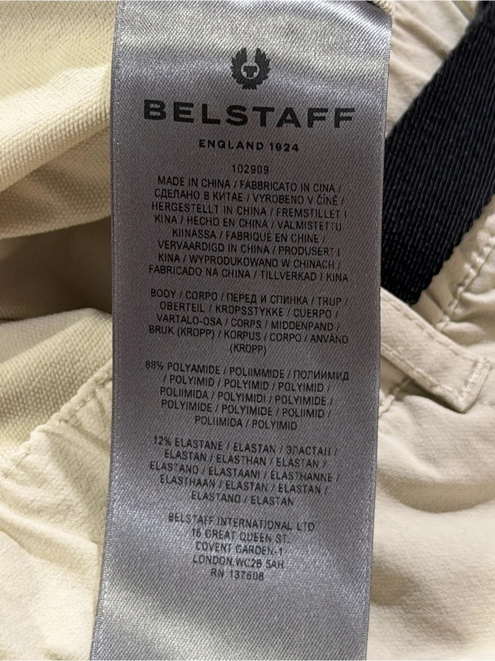 Belstaff Size Medium Ivory Cargo Jogger Pants Utility Techwear Buckle Waist